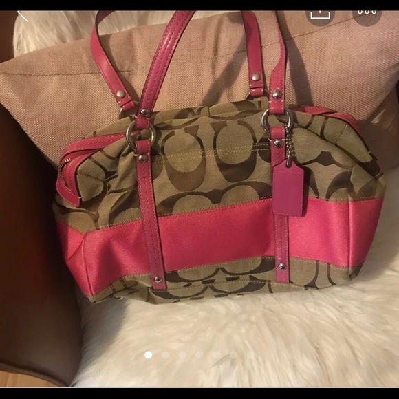 Coach Handbags - Coach Shoulder bag. Pink and tan.